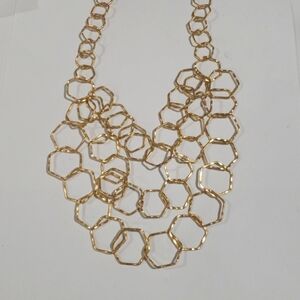 Layered Gold tone Dainty Hoop Design Necklace - Women's Fashion Jewelry